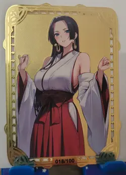 Boa Hancock Double Sided Gold Metal Card MXR Goddess Story Waifu #18/100 - Image 3