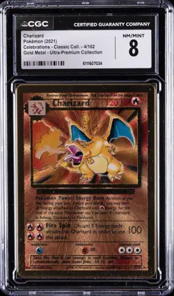 2021 CELEBRATIONS CLASSIC COLL GOLD METAL - ULTRA-PREM COLL CHARIZARD CGC 8 - Image 1