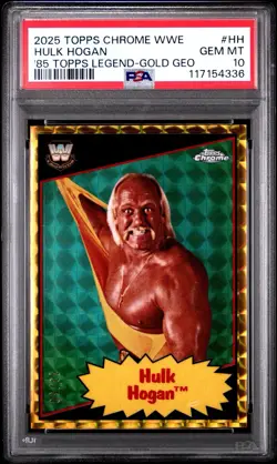 2025 TOPPS CHROME WWE 1985 TOPPS LEGENDS | GOLD GEOMETRIC [#13/50]HULK HOGAN HH - Image 1