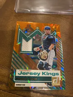 2025 Panini Donruss Walker Janek Orange Cracked Ice Prospect Patch - Image 5