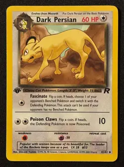 1st Edition Dark Persian - Team Rocket - #42/82 - Vintage Pokemon Card 1999 WOTC - Image 1