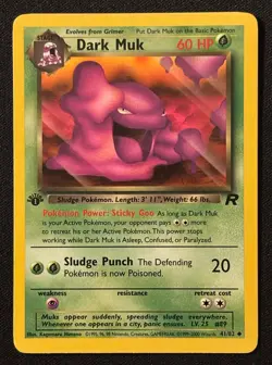1st Edition Dark Muk - Team Rocket - #41/82 - Vintage Pokemon Card 1999 WOTC - Image 1