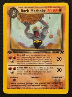1st Edition Dark Machoke - Team Rocket - #40/82 - Vintage Pokemon Card 1999 WOTC - Image 1