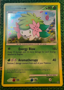 2009 Shaymin 38/127 Platinum Holo Rare Swirl NM Pokemon TCG Card - Image 3