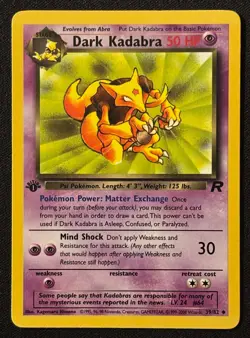 1st Edition Dark Kadabra - Team Rocket - #39/82 - Vintage Pokemon Card 1999 WOTC - Image 1
