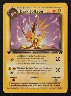 1st Edition Dark Jolteon - Team Rocket - #38/82 - Vintage Pokemon Card 1999 WOTC - Image 1