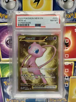 Mew EX 205/165 Scarlet & Violet Holo Hyper Rare Card PSA 8 - Image 1