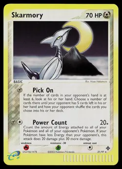Pokemon Card - Skarmory Dragon 21/97 Reverse Holo Rare - Image 1