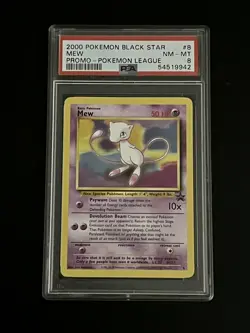 2000 Pokemon League Mew Black Star Promo #8 PSA 8 Mint - Image 1