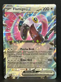 Pokemon TCG Flamigo ex 160/191 Holo Ultra Rare Full Art Surging Sparks - NM - Image 1