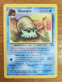 Omanyte Pokemon Card, Fossil Set 52/62 - Image 1