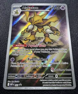 Pokemon Alakazam Pokemon Center Exclusive Mega Evolution Promo 009 Full Art Holo - Image 2