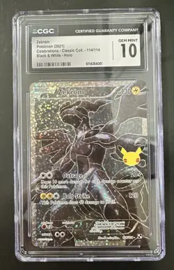 2021 Pokemon Celebrations Classic Collection B&W Zekrom 114/114 CGC 10 Gem Mint - Image 1