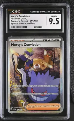 Pokemon GRADED Morty's Conviction 211/162 Temporal Forces SIR 9.5 ENGLISH - Image 1