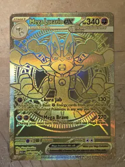 Pokemon TCG Mega Evolution #188/132 Mega Lucario ex Gold Hyper Rare Pack Fresh - Image 2
