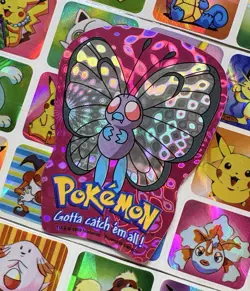 Pokemon Butterfree Holo Vintage Pocket Monsters Vending Machine Sticker Konica - Image 5