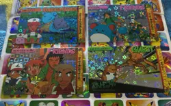 Pokemon Vintage Pocket Monsters Vending HOLO Prism (4x) Stickers 1998 Nintendo - Image 1