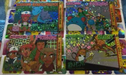 Pokemon Vintage Pocket Monsters Vending HOLO Prism (4x) Stickers 1998 Nintendo - Image 2