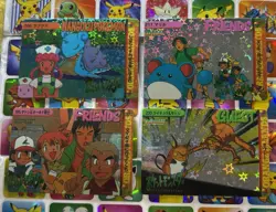 Pokemon Vintage Pocket Monsters Vending HOLO Prism (4x) Stickers 1998 Nintendo - Image 4