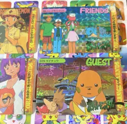 Pokemon Vintage Pocket Monsters Vending HOLO Prism (4x) Stickers 1998 Nintendo - Image 3