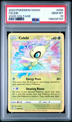 2020 Pokemon Sword & Shield Vivid Voltage #009 Celebi Vivid Voltage PSA 10 - Image 1