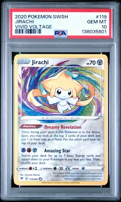2020 Pokemon Sword & Shield Vivid Voltage #119 Jirachi Vivid Voltage PSA 10 - Image 1
