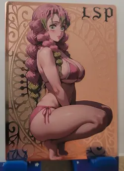 Mitsuri Kanroji Double Sided Gold Metal Card LSP Goddess Story Waifu #109/200 - Image 2