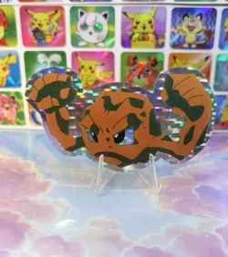 Pokemon Vintage Pocket Monsters Vending HOLO Prism Sticker 90s Nintendo Geodude - Image 1