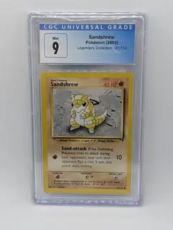 CGC 9 Mint Pokemon Sandshrew 91/110 Legendary Collection 2002 - Image 1
