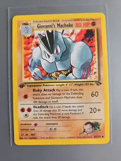 1st Edition Giovanni’s Machoke 42/132 Gym Challenge NM/LP POKEMON - Image 1