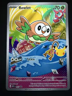 Rowlet MEP043 First Partner Illustration Rare Promo 30th Anniversary NM - Image 1