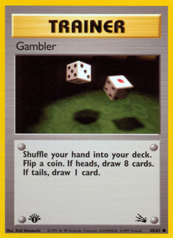 Gambler 60/62 Common Fossil Pokemon 1st Edition Moderately Played - Image 1