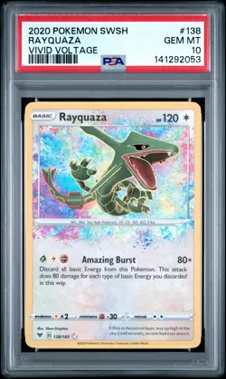 2020 Pokemon Sword & Shield Vivid Voltage #138 Rayquaza Vivid Voltage PSA 10 - Image 1