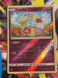 Pokemon SM - Guardians Rising Holo Rare Comfey #93/145 Reverse Holo NM x1 - Image 1