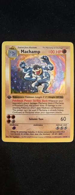 Pokemon TCG Machamp Deck Exclusives 1st Edition Shadowless 008/102 Holo Rare - Image 1