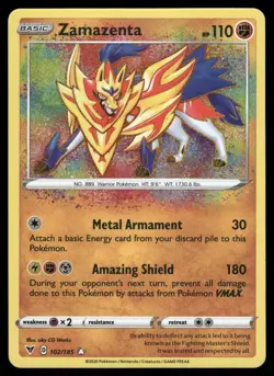 Zamazenta 102/185 Amazing Rare Vivid Voltage Pokemon NM - Image 1