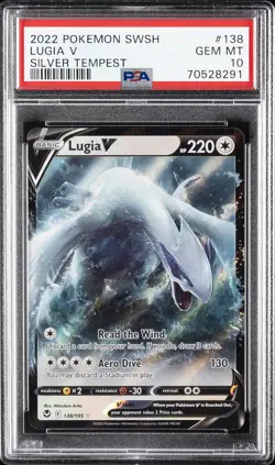 2022 POKEMON SWORD & SHIELD SILVER TEMPEST #138 LUGIA V PSA 10 - Image 1