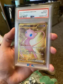 2023 POKEMON MEW EN-151 HYPER RARE #205 MEW EX PSA 8 NM-MT - Image 2