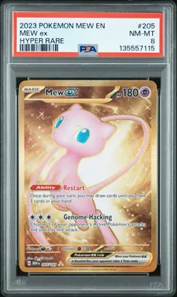 2023 POKEMON MEW EN-151 HYPER RARE #205 MEW EX PSA 8 NM-MT - Image 4