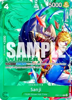 Sanji RARE WINNER CHAMPIONSHIP ALT ART EB01-014 ONE PIECE TCG MINT NM - Image 2