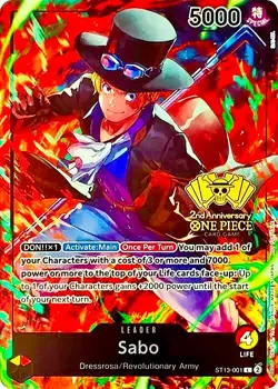 Sabo RARE 2ND ANNIVERSARY PROMO ALT ART ST13-001 ONE PIECE TCG NM - Image 1