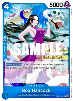 Boa Hancock RARE GOLD JUDGE AWARD CHAMPIONSHIP ALT ART OP02-059 ONE PIECE TCG NM - Image 1