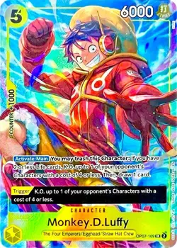 Monkey D. Luffy RARE PROMO EGGHEAD ALTERNATIVE ALT ART OP07-109 ONE PIECE TCG NM - Image 1