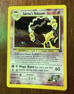 Pokemon TCG Holographic Sabrina’s Alakazam Gym Challenge Card 16/132 - Image 4