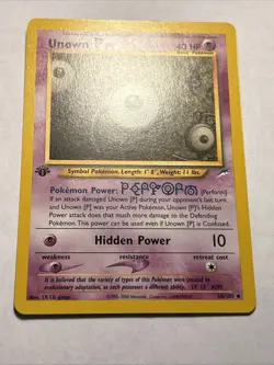 Unown [P] 58/105 Neo Destiny 1st Edition Pokemon TCG Vintage WOTC Card NM - Image 3