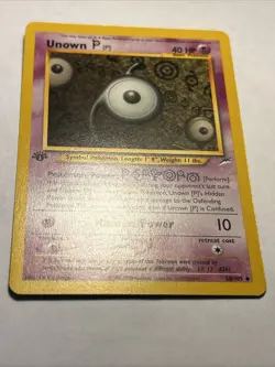Unown [P] 58/105 Neo Destiny 1st Edition Pokemon TCG Vintage WOTC Card NM - Image 4