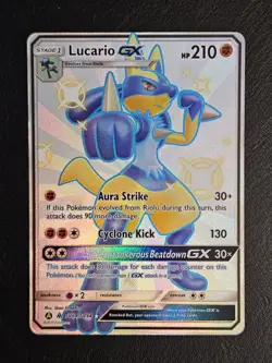 Lucario GX Full Art Holo Card SV64/SV94 Shiny Hidden Fates Pokemon TCG NM - Image 2