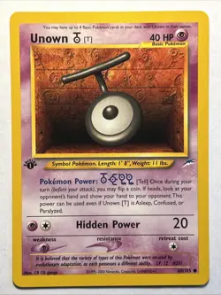 Pokemon TCG Neo Destiny 88/105 Unown [T] 1st Edition Vintage WOTC CARD NM - Image 1