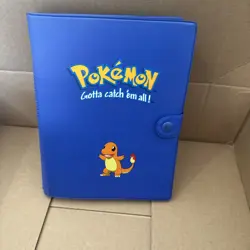 Vintage 1999 Pokemon Charmander Blue 4 Pocket 30 Page Trading Card Binder Rare - Image 1