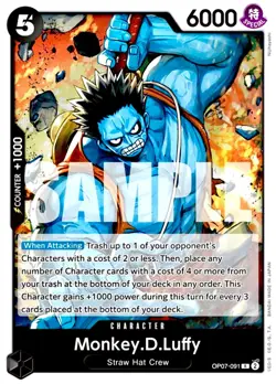 Monkey D. Luffy ZOMBIE OP07-091 500 Years In The Future One Piece TCG Near Mint - Image 1